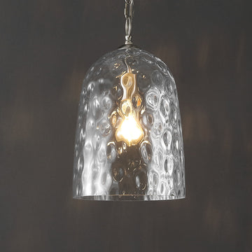 Matilda 10" Industrial Designer Iron/Dimple Glass Dome LED Pendant - JONATHAN Y